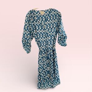 Maeve Anthropologie Blue Ikat Shirtdress, L